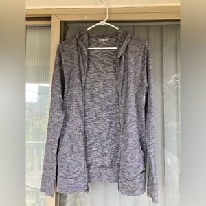 Express Grey Zip-up Hooded Jacket - Size S - Cotton